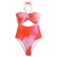 thumbnail image 1 of baikeli Women's One Piece Swimsuit Polka Dots Print Tummy Control Bathing Suits Modest Full Coverage Swim Suits Beachwear Red,M, 1 of 6