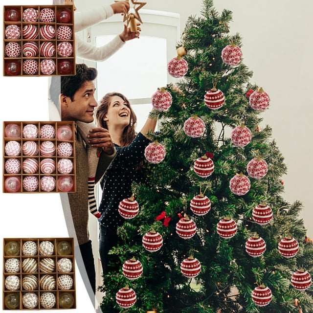 LSLJS Christmas Ball Ornaments Shatterproof Christmas Tree Balls Set Christmas Decorations Xmas Hanging Decorations Scene Arrangement