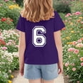 thumbnail image 6 of TEAJOPSUU Boys Girls Short Sleeve Athletic Shirts Number 6 Jerseys Crew Neck T-Shirts Moisture-Wicking Sports Uniforms,Basketball,Football Tees B-Purple, 6 of 6