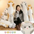 thumbnail image 2 of Giant Cat Pillow Plush Cartoon Kitty Sleeping Hugging Pillow, Cuddly Soft Long Kitten Body Pillow Doll Cat(Gray, 50cm/19.68inch), 2 of 7
