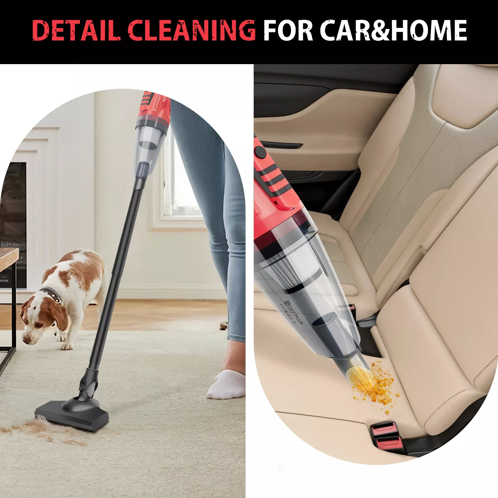 3 in 1 Cordless Vacuum Cleaner Rechargeable Lightweight Stick Vacuum Cleaner LED
