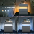 thumbnail image 3 of Jopath LED Nightstand with 3 Drawers, Sofa Table for Living Room, Modern Wooden Storage Cabinet with Acrylic Board for Bedroom Living Room Bedside Furniture White, 3 of 6
