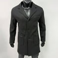 thumbnail image 4 of UQJfacai Mens Wool Blend Pea Coat Warm Winter Notched Collar Single Breasted Overcoat Business Casual Long Trench Coat with Pockets, 4 of 4