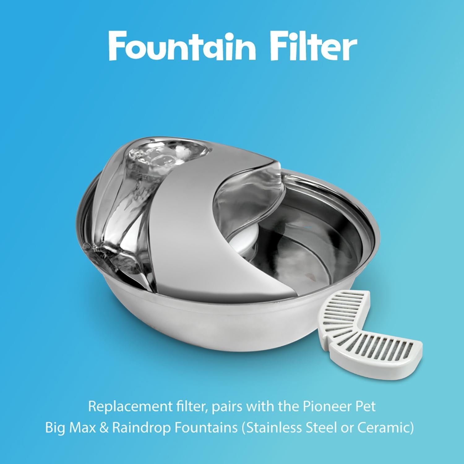 Stainless Steel Fountain Raindrop Design , 60oz