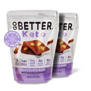 GO BETTER Keto Snacks | Chocolate Bark with 3 Almonds  Dry Roasted Salted - 22 count