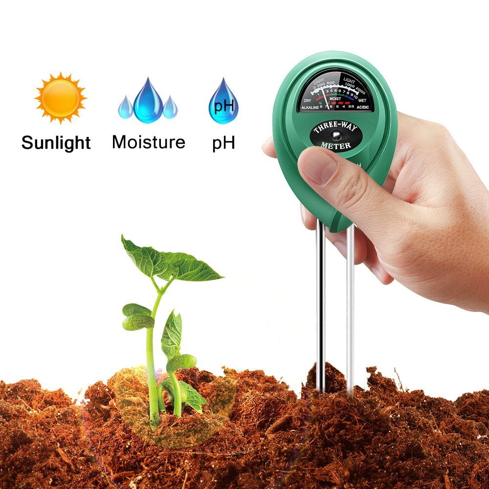 GLOGLOW 3 in 1 Soil Tester Soil Hygrometer PH Water Moisture Temperature Sunlight Humidity Plant Meter Acidity Analyzer Detector Reader Probe Sensor Garden Lawn Flower 