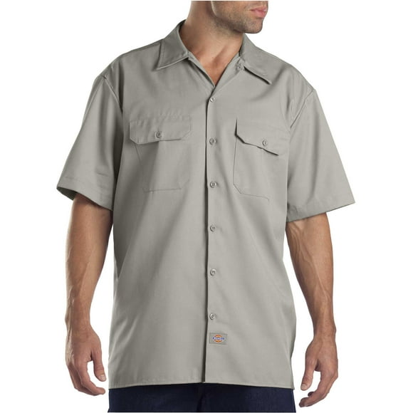 Dickies Mens Short-Sleeve Work Shirt, 5X, Silver
