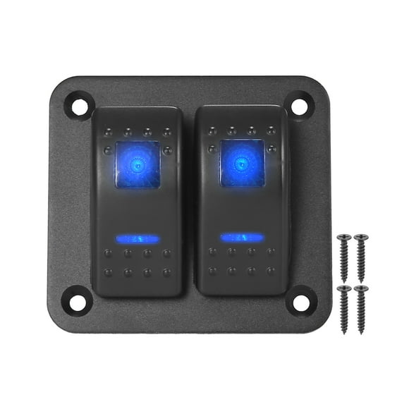 1 Juego Coche LED Tecla basculante Conmutador Interruptor Panel Impermeable Azul 12V 24V DC