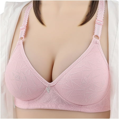 Mrat Clearance Adhesive Bras Clearance Women s and Women s Steel Ring Free Gathering Comfortable Breathable Front Button Underwear Daily Bra Low Back Bra L_3 Pink 36