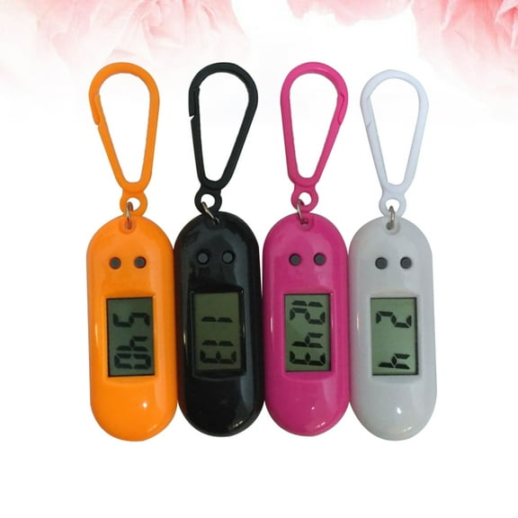 NUOLUX 4Pcs Portable Digital Keychain Pocket Watch for Kids and Family Members