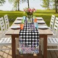 thumbnail image 4 of Table Runners 72 Inches Long Dress Scarves, Spring Floral Farmhouse Kitchen/Dining Table Runner, Coffee Tablerunners, Black White Checkered Farmhouse Butterfly 18x72 Inch, 4 of 9