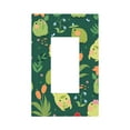 thumbnail image 1 of DouZhe 1-Gang Decorator/Rocker Wallplate, Cartoon Flowers Cute Frogs Decorative Wall Plates, 1 of 7