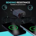 thumbnail image 3 of CHOK 60W Retractable Car Charger - Quad-Port Rapid Charging  High-Speed  Convenient  and Multi-Functional USB Car Charger - Universally Compatible with Latest  Models (15/14/13/12/11) and, 3 of 7