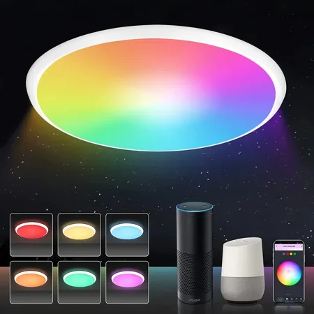 

Smart LED Ceiling Light RGBCW Modern Lamp For Home WIFI TUYA App Connect 24W 2400LM Voice Control Work With Alexa