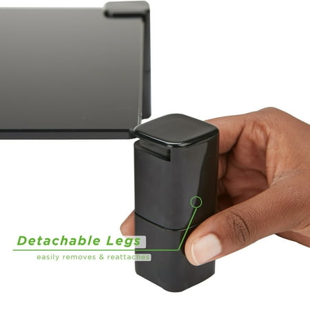 Mind Reader - 4 Leg Glass Monitor Stand - Black
