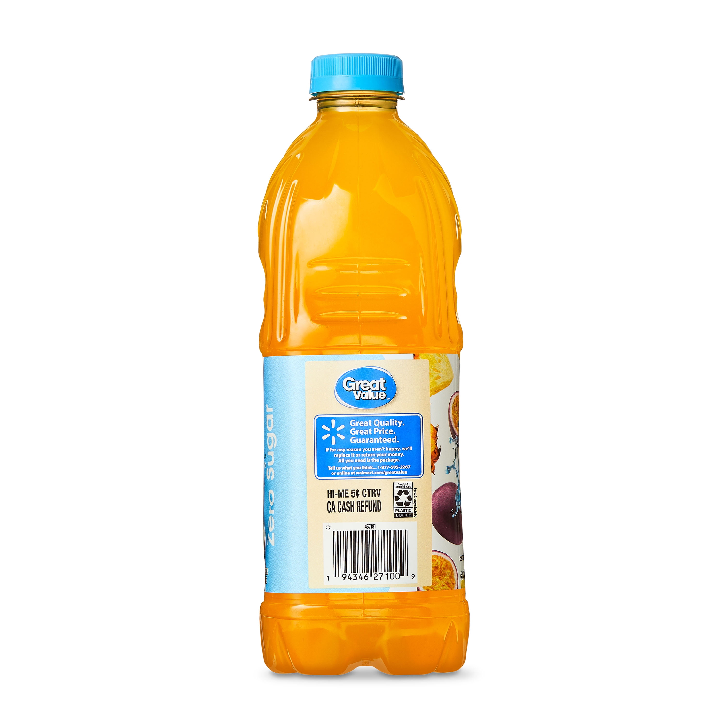 Great Value Zero Sugar Pineapple Passionfruit Juice, 64 fl oz
