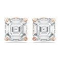 thumbnail image 2 of KEEVA JEWELS IGI Certified 1.00 Carat F/VS Asscher Lab Grown Diamond Stud Earring for Women 14K Rose Gold, 2 of 4