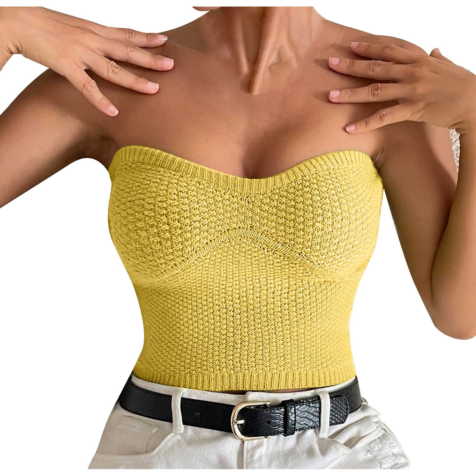 yellow honey tube top