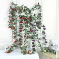 thumbnail image 3 of Gwong Decoración hogareña 16 cabezas artificial rosa flor viñas casero boda jardín pared colgando decoración Gwong 21036206, 3 of 7