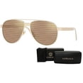thumbnail image 2 of Versace VE2209 1252V3 58M Pale Gold/Brown Tamp Versace Silver Gold Phantos Sunglasses For Men+FREE Complimentary Eyewear Care Kit, 2 of 4