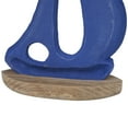 thumbnail image 4 of 8", 6", 11"H Blue Metal Sail Boat Sculpture with Wood Base, by DecMode (3 Count), 4 of 7