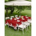 thumbnail image 3 of Outdoor Tablecloth with Umbrella Hole and Zipper, Red Christmas Rectangle Table Cloth 60x84 Inch Waterproof Tablecloth, Winter Snowman Pine Tree Deer Snowflakes Picnic Table Cover for Patio Camping, 3 of 7