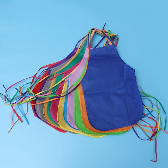 NICEXMAS Kids Painting Aprons Artists Aprons Non-woven Fabric 12Pcs 18.9x12.9in Assorted Color