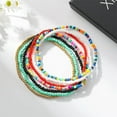 thumbnail image 3 of Handmade Beaded African Anklets Multicolor Women Stretch Seed Beads Rainbow Ankle Bracelets Glass Bead Bracelet Elastic Foot and Hand Chain Jewelry (7PCS), 3 of 7