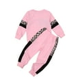 thumbnail image 6 of Bagilaanoe Toddler Baby Girl Long Pants Set Leopard Print Long Sleeve Sweatshirt Pullover Tops + Sweatpants 1T 2T 3T 4T 5T 6T Kids Casual Sweatsuits, 6 of 7