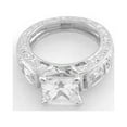 thumbnail image 2 of Platinum Plated Prong-Set Princess Cut Engagement Ring w/ Clear CZ Size 5, 2 of 3