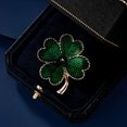 thumbnail image 4 of Lucky Clover Brooch Pins Four Leaf Lapel Pins Badge Shawl Clip Pins Dress Suit Tie Accessories for Women, 4 of 5