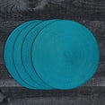 thumbnail image 5 of Fatty Farmer Manteles individuales redondos de color verde azulado oscuro para mesa de cocina, manteles individuales tejidos de vinilo resistentes al calor (4, verde azulado oscuro), 5 of 5