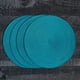 thumbnail image 5 of Zhuge Manteles individuales redondos de color verde azulado oscuro para mesa de cocina, manteles individuales tejidos de vinilo resistentes al calor (4, verde azulado oscuro), 5 of 5