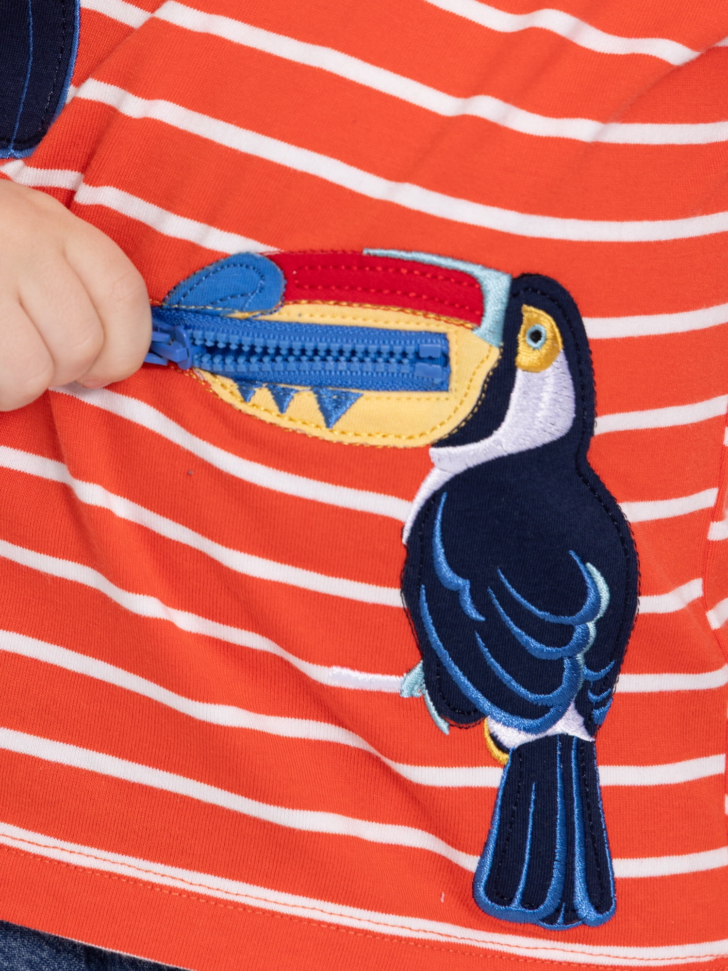 Wonder Nation Toddler Boys Short Sleeve Striped Graphic Tee with Zipper Pocket, Sizes 12M-5T