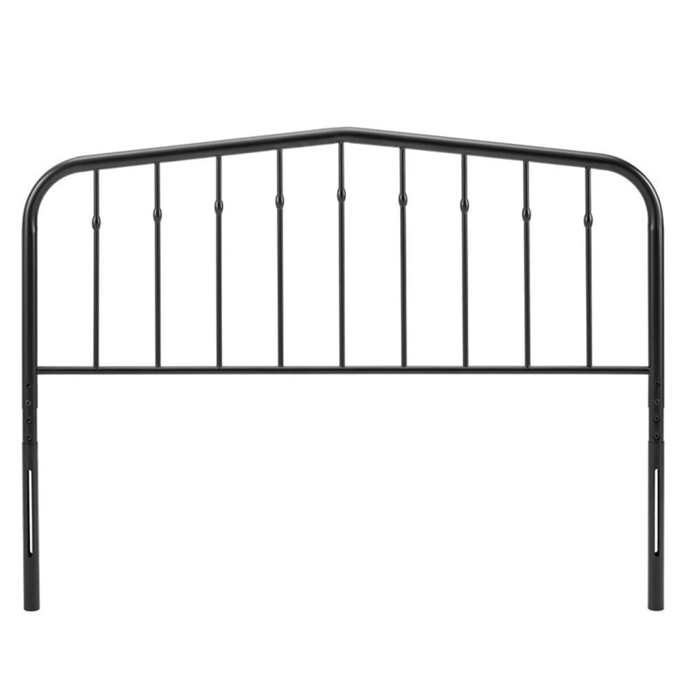 Pemberly Row Contemporary Modern Twin Metal Spindle Headboard in Black