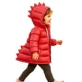 thumbnail image 2 of Chiccall Toddler Kids Cute Dinosaur Quilted Winter Coat Boys Girls Hooded Zip Padded Jacket Outerwear for Boys Girls Red 7-8 Years, 2 of 10