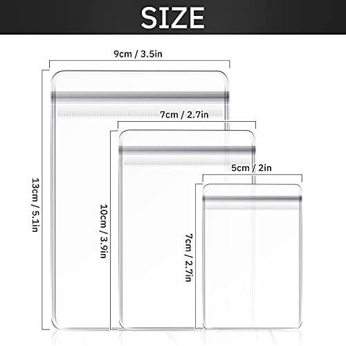 2 x 2.8, 2.8 x 4, 3.5 x 5 Inch 120 Pieces Jewelry Bag Self Seal Plastic Zipper Bag Clear PVC Rings Earrings Packing Storage Pouch Jewelry Transparent Lock Bags for Holding Jewelries 