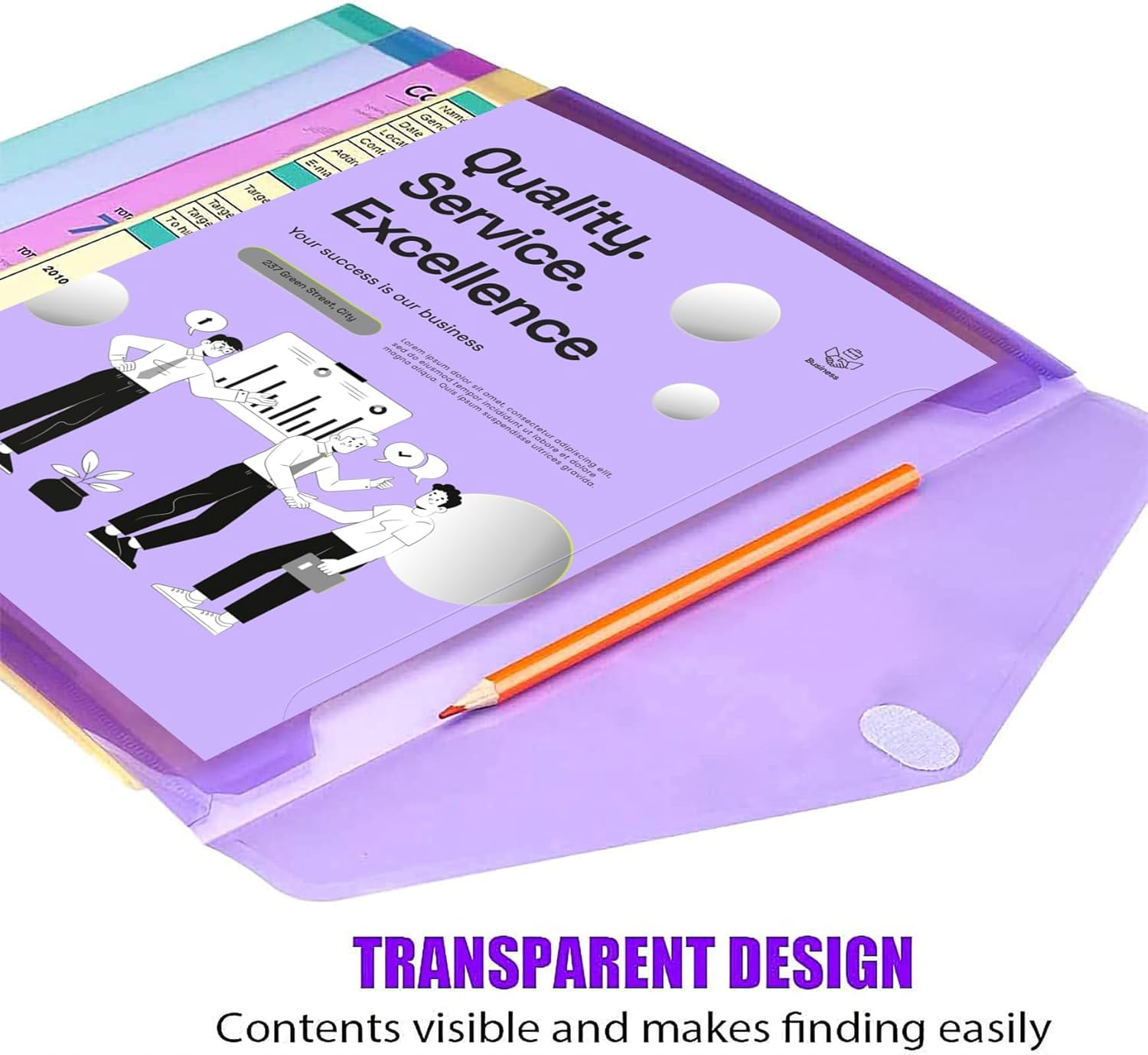 30 Pack Plastic Envelopes Poly Envelopes, HeavyDuty File Folders, Clear Folders with Pockets, Folders for Documents Letter A4 Size, Filing Folders, Paper Storage, Office School, 5Colored