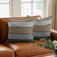thumbnail image 3 of Brown Green Wood Grain Throw Pillow Cover Countryside Stripe Cotton Linen Cushion Cover Throw Pillow Case with Invisible Zipper for Couch Sofa Bed Chair Car 20x20 Inch, 3 of 9