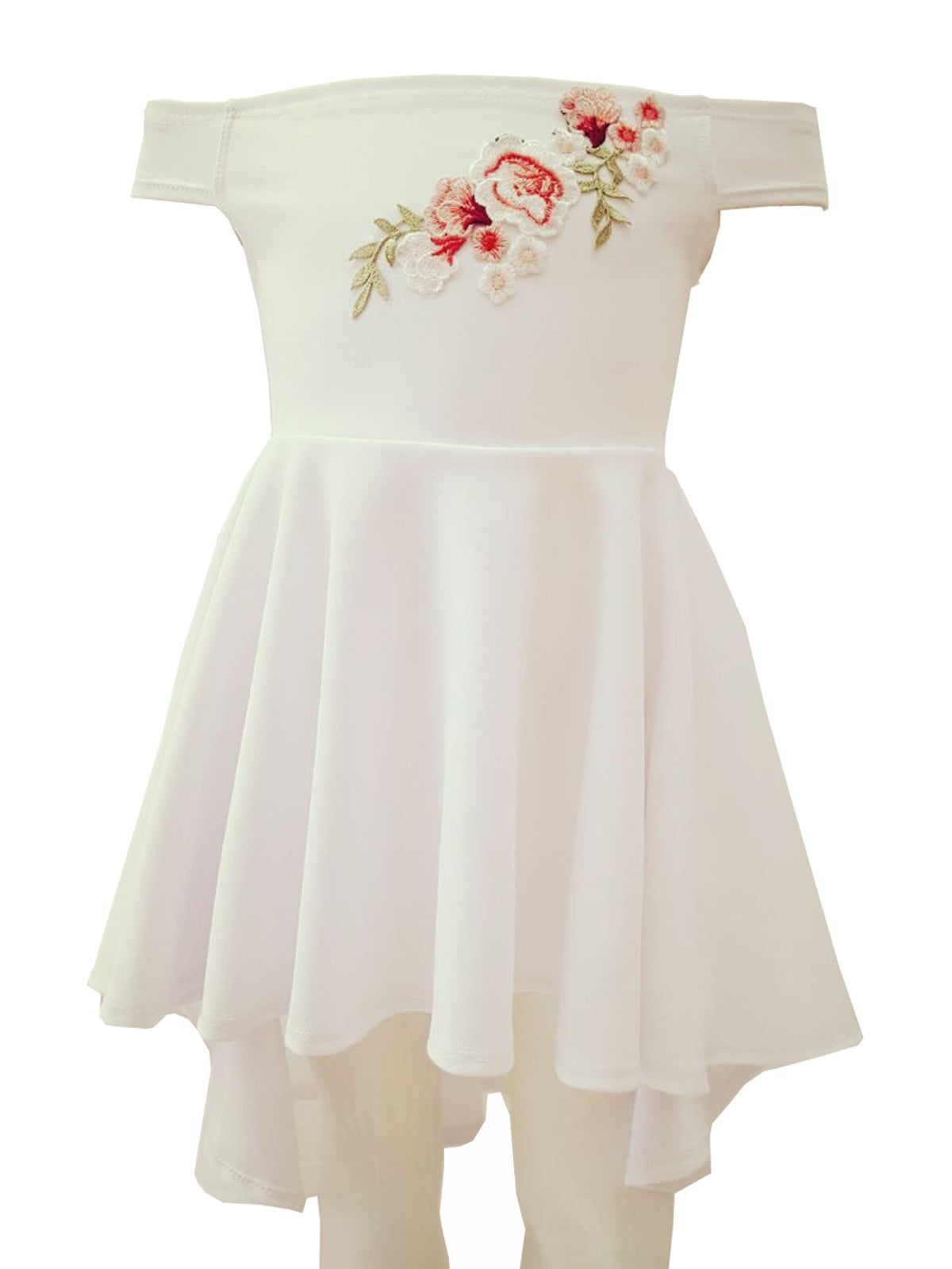 girls white off the shoulder dress