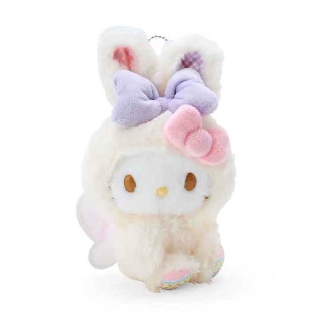 Miniso Kuromi Melody Cinnamoroll llavero Kawaii de peluche, adornos de muñeca, huevo de Pascua, juguete de decoración, regalo de vacaciones para niña