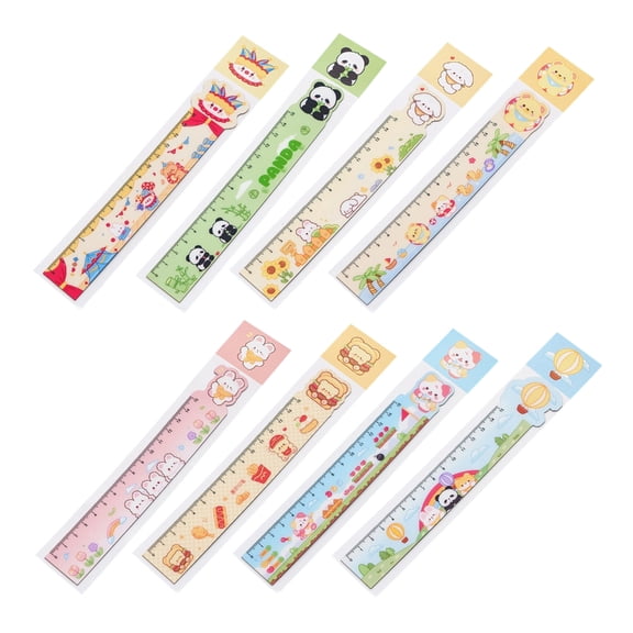 Sinyiin 8Pcs Flexible Magnetic Ruler Cartoon Bendable Ruler Educational Measuring Tool