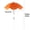Orange, variant on Plant Umbrellas for Outdoor,25.5" Dia Sunshade Area With 43" Height Garden Umbrella Shade for Potted Plant,Metal Ground Insertion Sunshade Garden Umbrella For Planters Potted Plants Shade For Summer