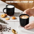 thumbnail image 3 of Vesteel Coffee Mugs Set of 4, 12oz Ceramic Coffee Cup with Handle, Modern Stoneware Mugs for Latte, Cappuccino, Cocoa, Dishwasher & Microwave Safe, Matte Black, 3 of 8