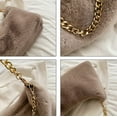 thumbnail image 6 of CoCopeaunt Tote Bag Women Fuffy Fleece Plush Trendy Shoulder Bag Ladies Quilted Casual Soft Warm Chain Bag, 6 of 7