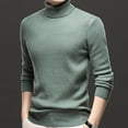 thumbnail image 4 of Styesk Mens Sweater Solid Color Pullover Sweater Cable Knit Turtleneck Sweater Comfy Soft Plush Oversized Sweater Casual Loose Sweaters with Ribbing Edge, 4 of 7