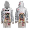 thumbnail image 3 of Playful Bullmastiff Welcomes Winter Snowy Day with Cardinal Bird All Over Print 3D Hooded Duffle Toggle Coat Dog Lover - 2017, 3 of 6