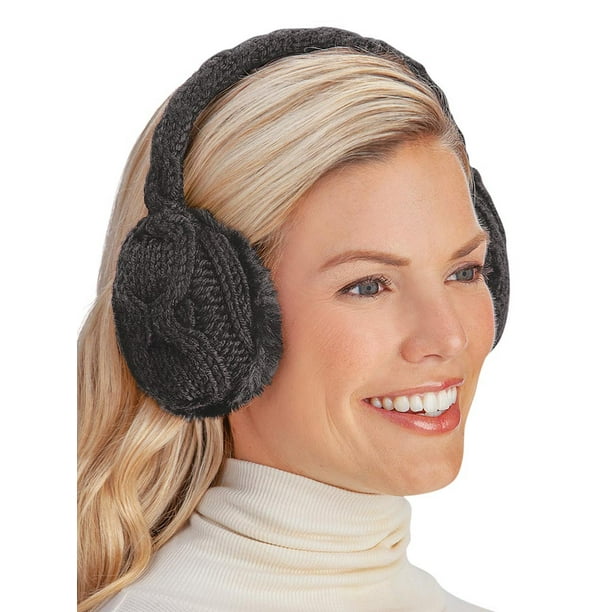 Collections Etc Unisex Adults Stylish and Soft Cable Knit Faux Fur