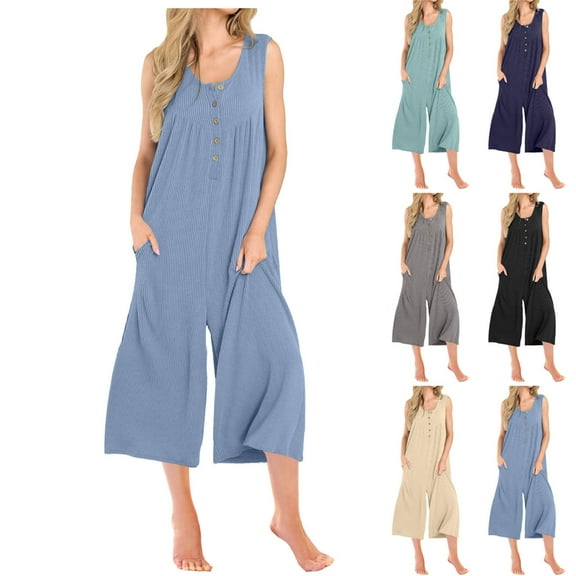 pstuiky Womens Jumpsuits, Women Solid Color Wide Leg Long Pants With Pockets Straight Skinny Trendy Oversized Running Yoga Baggy Gift for Girl Black L