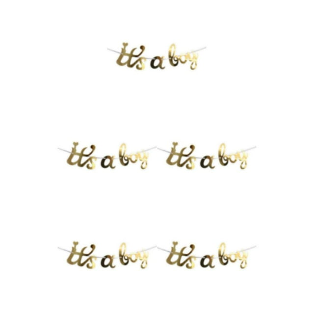 Destyer Reusable And Unique Baby Shower Banner For Memorable Celebration Good Gold it'saboy 5Set
